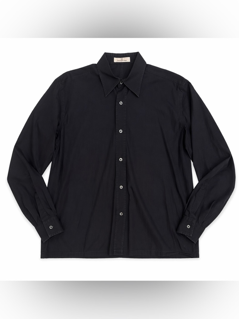 Ermenegildo Zegna Navy Blue Long Sleeve Button Down Shirt Men’s Large Italy